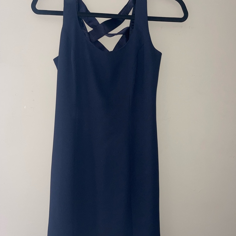 Laundry By Shelli Segal Navy Bow Back Dress